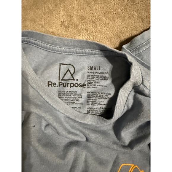 NWT Re Purpose UO Women Short Sleeve‎ Blue T-Shirt Be Kind Recycle Crew Neck - Picture 4 of 7